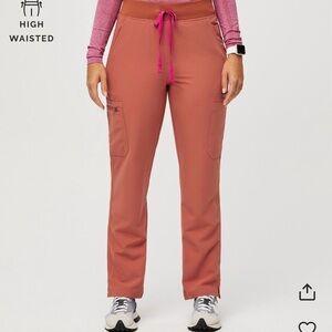 Figs small one pocket top and small tall pants terracotta used once